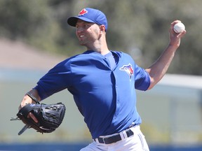 The Blue Jays are happy with their current rotation, including bringing back lefty J.A Happ in the offseason. (Veronica Henri/Toronto Sun/Files)