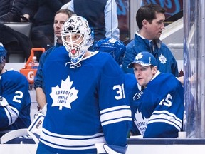 Goalie Garret Sparks could be in line for his third start with the Maple Leafs on Saturday. (THE CANADIAN PRESS/PHOTO)