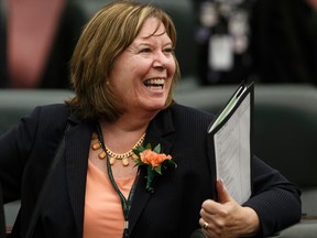 Minister of Energy Margaret McCuaig-Boyd in the Alberta Legislature in Edmonton, Alta., on Monday June 15, 2015. (Ian Kucerak/Edmonton Sun)