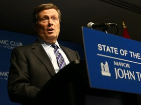 Mayor John Tory gives his state of the city address on Dec. 2, 2015. (Dave Abel/Toronto Sun)