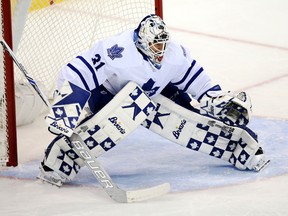 Toronto Maple Leafs goalie Garret Sparks. (Bruce Fedyck/USA TODAY Sports)
