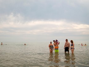 Swimmers enjoy the water at Port Stanley. (Free Press file photo)