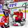 Ottawa Senators goalie Craig Anderson (41) watches the puck as New York Islanders right wing Kyle Okposo (21) looks for a rebound during NHL action in Ottawa, Ont. on Saturday December 5, 2015. Errol McGihon/Ottawa Sun/Postmedia Network