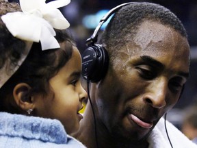 Lakers’ Kobe Bryant was an unstoppable force against of the Raptors on Jan. 22, 2006, scoring 81 points — second-most in NBA history. Here, he holds his daughter Natalia following his historic performance. Bryant is retiring at the conclusion of this season and tonight plays his final game against the Raps at the ACC. (REUTERS/PHOTO)