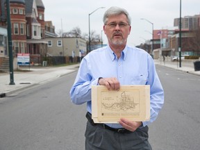 Local historian Joe O?Neill unearthed the 1914 map of street car routes, which bears a resemblance to the proposed routes for the city?s rapid transit system. (DEREK RUTTAN, The London Free Press)