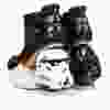 This photo provided by Disney Consumer Products shows a pair of ankle boots from the unique irregular Choice Star Wars shoe collection. "Star Wars: The Force Awakens" opens in U.S. theaters on Dec. 18, 2015, and it's bringing a galaxy of new merchandise with it, from Chewbacca coffee creamers (Wookies drink coffee?) to "Star Wars" cosmetics.  (Disney Consumer Products via AP)