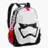 This photo provided by the Disney Store shows the First Order Stormtrooper Backpack - Star Wars: The Force Awakens. "Star Wars: The Force Awakens" opens in U.S. theaters on Dec. 18, 2015, and it's bringing a galaxy of new merchandise with it, from Chewbacca coffee creamers (Wookies drink coffee?) to "Star Wars" cosmetics.  (Disney Store via AP)