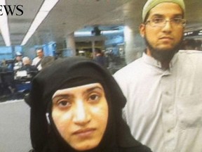 Syed Rizwan Farook and Tashfeen Malik, the couple who massacred 14 people at a holiday party Wednesday at the Inland Regional Center in San Bernardino, California, are pictured in a photo obtained by ABC News. (Handout/Postmedia Network)