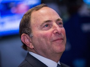 NHL commissioner Gary Bettman says the league’s revenues continue to grow. (Andrew Burton/Getty Images/AFP/Files)