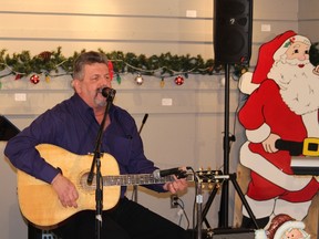 Claude Rocheleau, manager of the Cochrane Food Bank, sang for the supper of many unfortunate families in the community during the annual Cochrane Lions Club Bill Mitchell Telethon held Sunday. The numbers were down from last year with organizers citing the closure of the co-gen plant and the locked out ONTC workers but the Lions Club will be donating $15,000. to the Cochrane Food Bank to help feed needed families at this time of year.