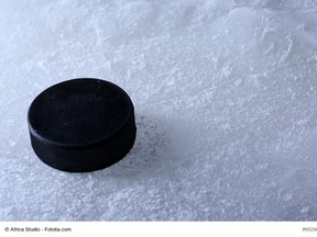 Hockey stick and puck - Fotolia