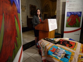 Justice Minister Jody Wilson-Raybould speaks at a news conference on Parliament Hill in Ottawa on Tuesday, Dec. 8, 2015 regarding missing and murdered indigenous women and girls. THE CANADIAN PRESS/Adrian Wyld