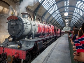 Harry Potter fans wait for their turn to board the Hogwarts Express at Diagon Alley at Universal Orlando, Florida. (Courtesy Universal Orlando)