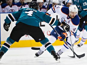 Oilers winger Taylor Hall says it's important the team keeps the division leaders like the San Jose Sharks in sight long enough for their injured players to get back in the lineup. (Codie McLachlan, Edmonton Sun)