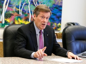 Mayor John Tory speaks with the Toronto Sun editorial board on Tuesday December 8, 2015. (Michael Peake/Toronto Sun)