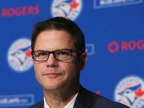 Ross Atkins, the new general manager for the Blue Jays, is introduced to the media in Toronto on Dec. 4, 2015. (Veronica Henri/Toronto Sun)
