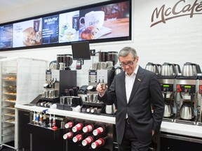 John Betts, President and CEO of McDonald's Canada is pictured in Canada's first standalone McCafe at Toronto's Union Station on Tuesday, Dec. 8, 2015. (THE CANADIAN PRESS/Chris Young)