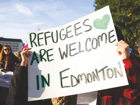 A “Refugees Welcome Rally” was recently held at the provincial legislature, with hundreds of people joining to say they support Syrian refugees coming to Alberta.

Photo by Ian Kucerak/Postmedia Network