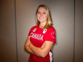 Canadian golfer Brooke Henderson, posing in Toronto, Thursday, Dec.10, 2015, hopes to lead Canada to the podium when the sport makes its return to the Olympics next summer in Rio. (THE CANADIAN PRESS/Frank Gunn)