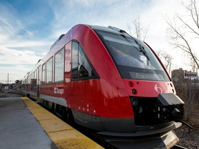 An O-Train arriving at Bayview Station in Ottawa on Thursday December 10, 2015. Errol McGihon/Ottawa Sun/Postmedia Network