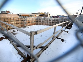 Construction has come to a stand still at 95 Street and Jasper Avenue in Edmonton, as displayed in this photo taken December 5, 2015. (Perry Mah/Edmonton Sun)