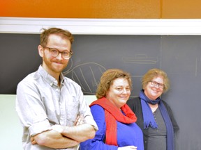 Mattthew Heiti, artistic associate, Pat the Dog Theatre Creation, Margie Zeidler and Beth Mairs, project manager, 162 Uptown Arts Hub.