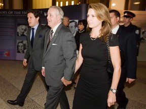 Former prime minister Brian Mulroney and daughter Caroline. (THE CANADIAN PRESS/Darren Calabrese)