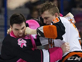 The action can get rough at times when Medicine Hat visits the Oil Kings at Rexall Place (David Bloom, Edmonton Sun).