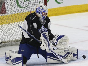 Marlies goalie Antoine Bibeau got the win against the Syracuse Crunch on Saturday night. (Veronica Henri/Toronto Sun Files)