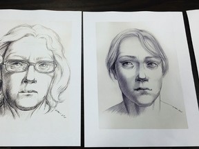 Artist renderings of Jane Doe whose decapitated head was found on December 12, 2014 in Western Pennsylvania is shown during a news conference in Economy, Pennsylvania December 14, 2015.  A year after an embalmed woman's head was found in western Pennsylvania woods, investigators revealed on Monday they found red balls in the eye sockets and the case may be tied to a growing black market for body parts.  (REUTERS/Elizabeth Daley)