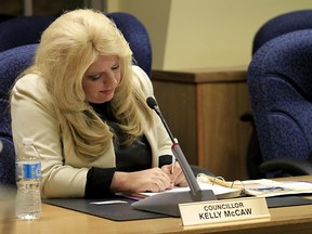 Emily Mountney-Lessard/The Intelligencer
City of Belleville councillor Kelly McCaw is shown here during council on Monday.