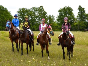 submitted photo
Riders gathered at the Double Q Farm in Foxboro earlier this year to held raise funds for the Wheels of Hope program. The canadian Cancer Society program ensures cancer patients have transportation to their medical appointments.
