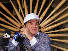 Former baseball player and manager Pete Rose speaks at a news conference in Las Vegas on Tuesday, Dec. 15, 2015, a day after MLB commissioner Rob Manfred announced that he had rejected Rose's plea for reinstatement. (Mark J. Terrill/AP Photo)