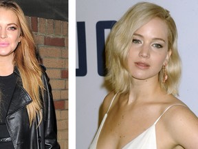 Lindsay Lohan and Jennifer Lawrence.
 (Dennis Van Tine/Future Image/WENN.com)