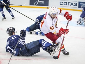 Former Toronto Maple Leafs forward Brandon Kozun in action for Jokerit of the KHL. (Pekka Rautiainen/Jokerit)