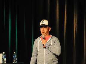 Shaun Majumder performs in Grande Prairie, Alta.