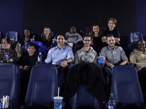 PM Justin Trudeau tweeted this image of himself with young CHEO patients at an advance screening of the new Star Wars movie Tuesday, Dec. 15, 2015. (Twitter image, Ottawa Sun / Postmedia Network)