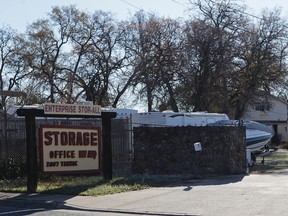 A commercial storage unit facility is shown Tuesday, Dec. 15, 2015, where two children were found dead in Redding, Calif. Autopsies were planned for the 3-year-old girl and 6-year-old boy, whose names were not released. No charges have been filed in their deaths. The investigation began with a call about a possible child abuse case in the small town of Quincy, about 220 miles northeast of San Francisco. (Andreas Fuhrmann/Record Searchlight via AP)
