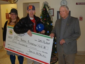 Submitted Photo
Pictured in the lobby of Prince Edward County Memorial Hospital from left to right are Briar Boyce, communications co-ordinator with the PECMH Foundation, David Hepburn and Leo Finnegan, chairman of the foundation.