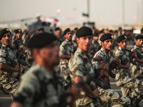 Saudi security forces take part in a military parade in preparation for the annual Hajj pilgrimage in Mecca, Saudi Arabia in September 2015. (AP Photo/Mosa'ab Elshamy, File)