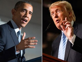 Barack Obama, left, and Donald Trump are pictured in this file photos. (AP Files)
