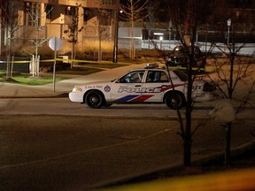 Toronto Police allege the woman was shot at a party near Sheppard Ave. E. and Provost Dr., just west of Leslie St. (JOHN HANLEY/Special to the Toronto Sun)