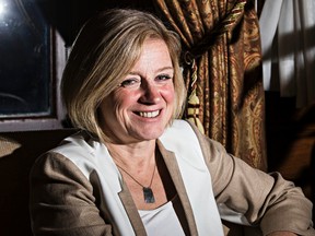 Alberta Premier Rachel Notley poses for a photo in her office during a year end interview at the Alberta Legislature Building in Edmonton, Alta., on Wednesday, Dec. 9, 2015. Codie McLachlan/Edmonton Sun