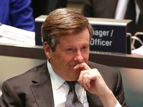 Mayor John Tory at a session of city council in Toronto Thursday December 10, 2015. (Michael Peake/Toronto Sun)