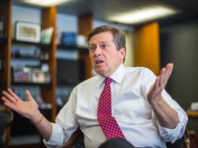 Mayor John Tory at his office in City Hall in Toronto. (Ernest Doroszuk/Toronto Sun)