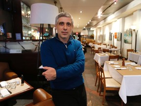 Peter Catarino, who lost his Spuntini Restaurant in a Christmas Day 2014 fire, is seen in his new location at 138 Avenue Rd. in Yorkville. (Michael Peake/Toronto Sun)
