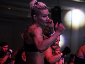 Participants work through a Les Mills Body Combat class at GoodLife Fitness, which uses components of high-intensity interval training (No. 2 on the 2016 fitness trends list). Photo courtesy GoodLife Fitness