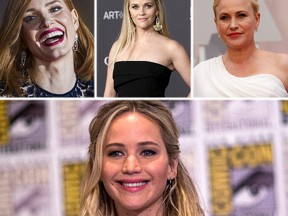 (Clockwise from top) Jessica Chastain, Reese Witherspoon, Patricia Arquette and Jennifer Lawrence. (Reuters file photos)