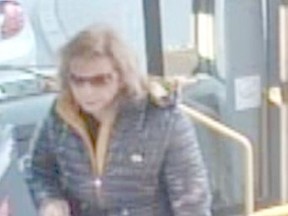 Toronto Police allege this woman spat on and threatened a TTC bus driver. (Toronto Police handout)