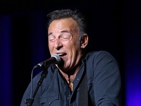 Bruce Springsteen performs at the 9th Annual Stand Up For Heroes event at the Theater at Madison Square Garden on Nov. 10, 2015 in New York. (AP files)